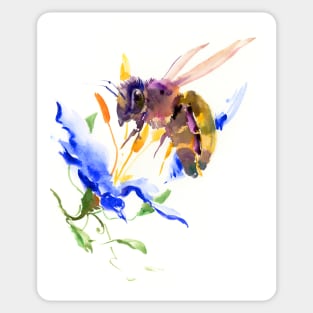 Honey Bee and Flower Sticker